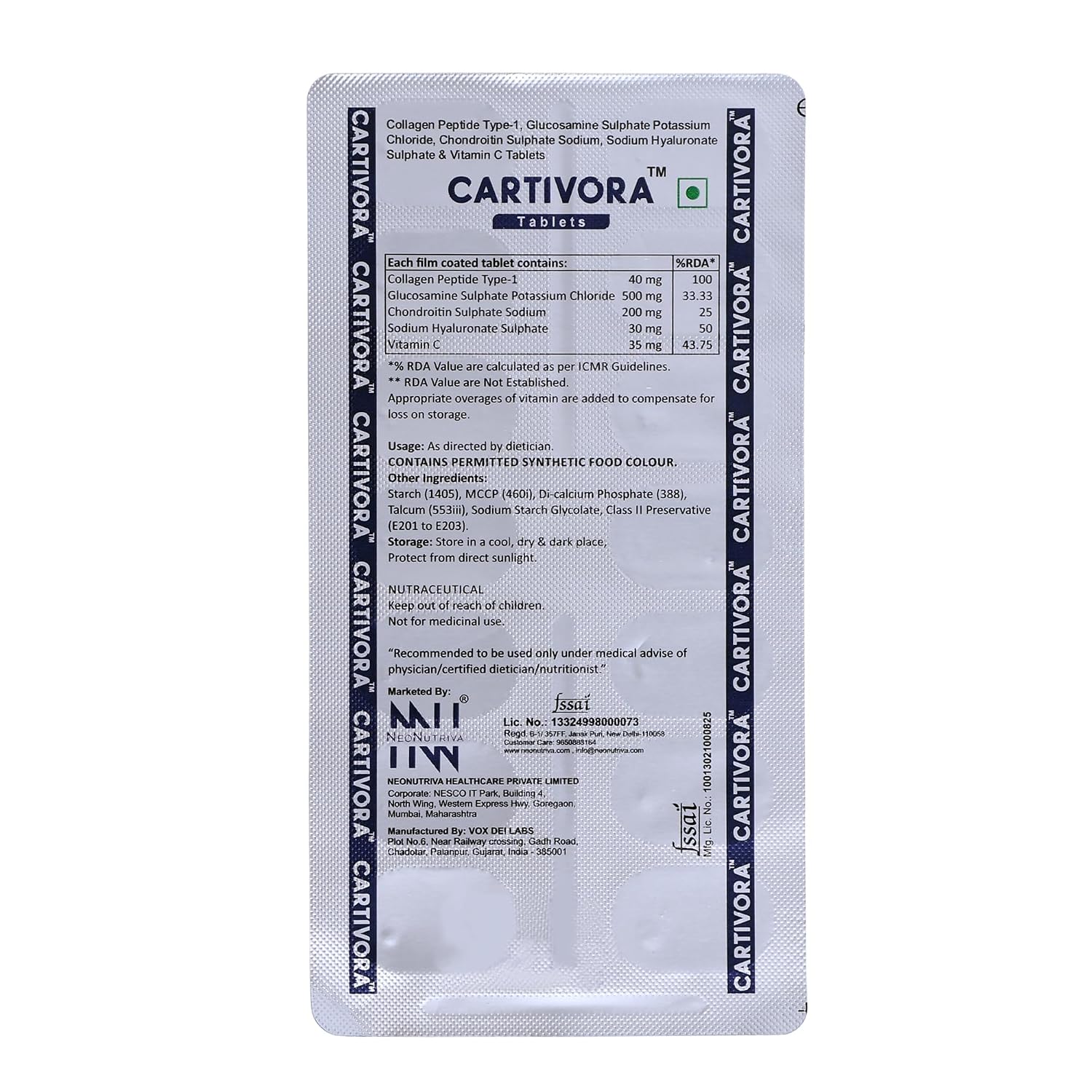 Joint Support Tablets | Cartilage Strength, Sodium Hyaluronate, Flexibility Support, Bone & Joint Health, Vitamin C Enriched,Collagen Peptide - Image 3