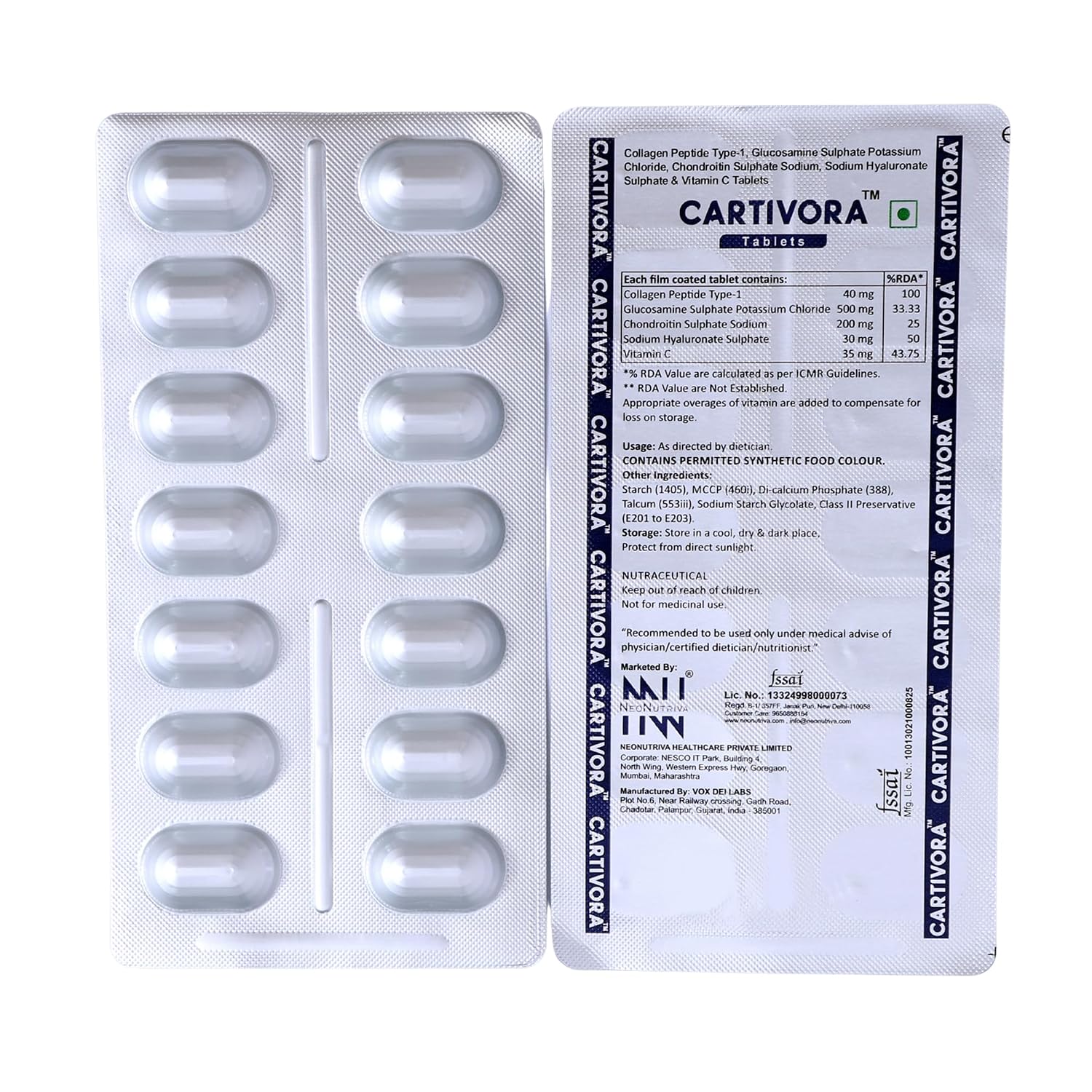 Joint Support Tablets | Cartilage Strength, Sodium Hyaluronate, Flexibility Support, Bone & Joint Health, Vitamin C Enriched,Collagen Peptide - Image 2